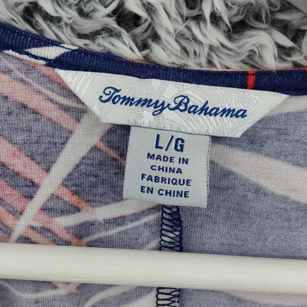 Tommy Bahama Womens Coastal Resort Tropical Maxi Dress L Blue Orange Palm Leaf - Picture 6 of 13